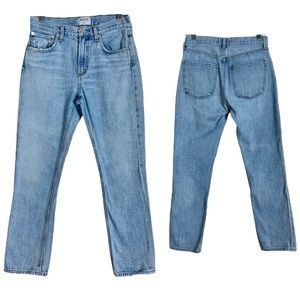 Agolde Straight Leg High Waisted Blue Jeans Size 25